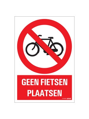 Veiligheidspictogram - Geen fietsen plaatsen - bord
