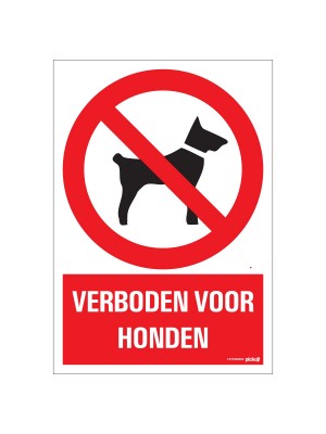 Veiligheidspictogram - Verboden voor honden - bord