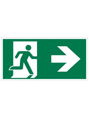 Veiligheidspictogram - Vluchtweg Rechtsaf - bord
