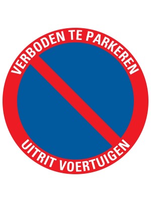 Veiligheidspictogram - Verboden te parkeren uitrit voertuigen - rond