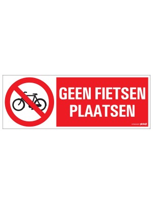 Veiligheidspictogram - Geen fietsen plaatsen - bord